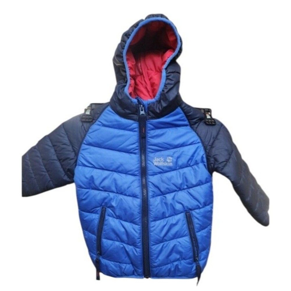 Jack Wolfskin Kids Zenon Jacket Chest 24" EU 92 US 2T Insulated Winter Hood Blue
